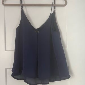 Royal deep blue satin flow top